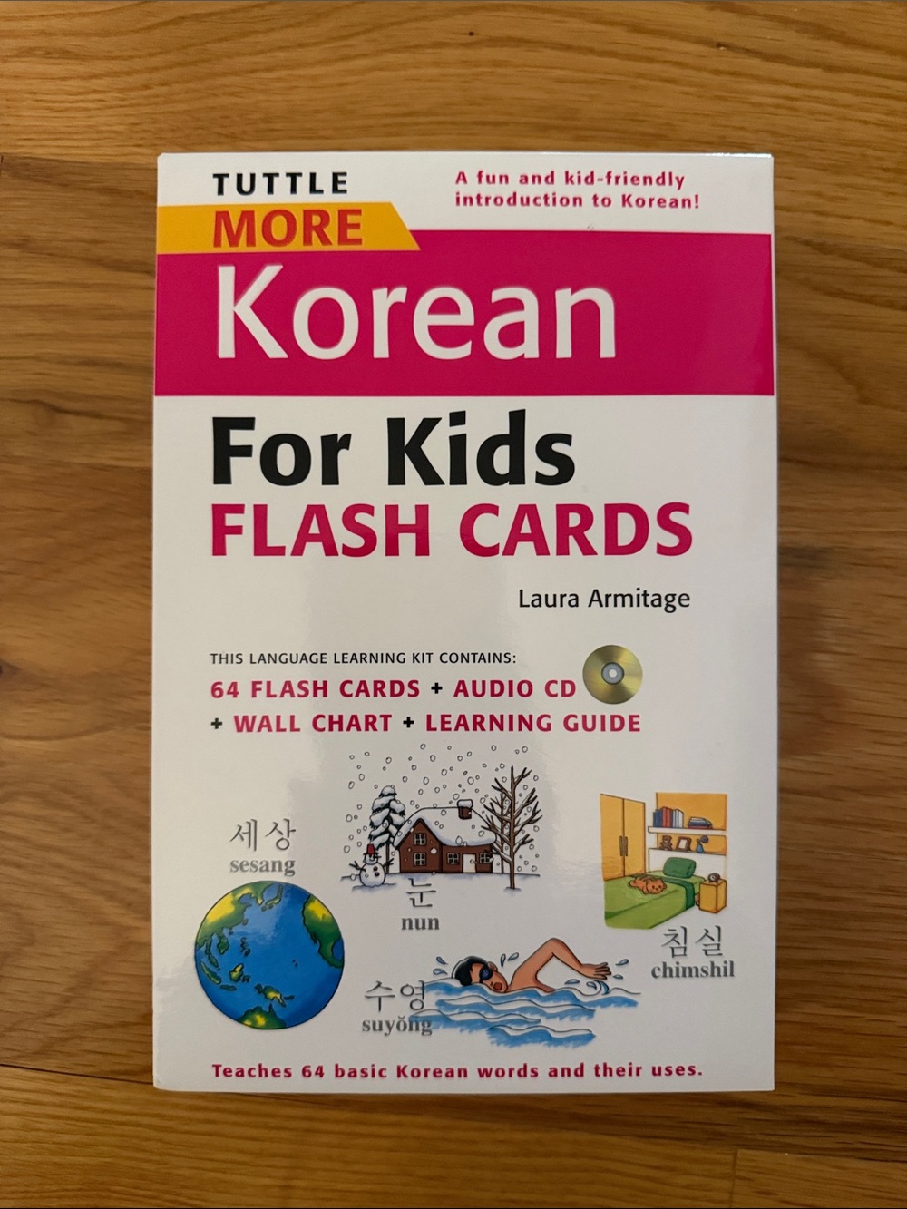 Tuttle Korean for Kids Flash Cards Complete 64 Cards CD Chart Guide
